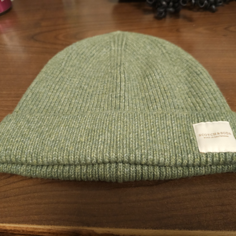 Scotch & Soda Beanie Hat Wool Blend Green